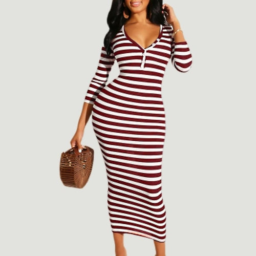 Sophia Striped Midi Dress