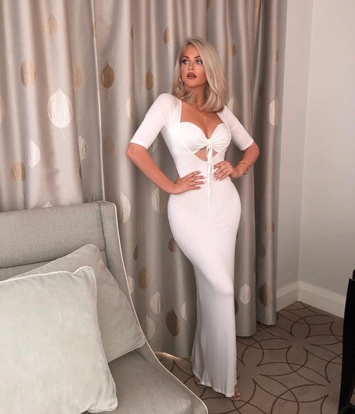 Aurora White Cut-Out Maxi Dress