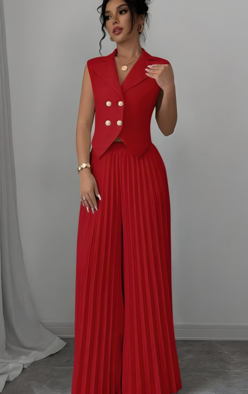 Victoria Pleated Suit Set